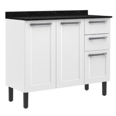 Imagem de Balcão de Cozinha Itatiaia Aço 3 Portas 2 Gavetas Com Tampo Florença B