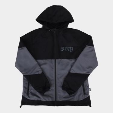 Imagem de Jaqueta Corta Vento Infantil Corinthians, Preto, Cinza, 10A