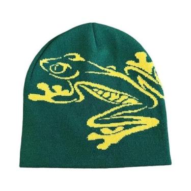 Imagem de Gorro Unissex Com Estampa De Sapo, Chapéu De Inverno De Malha Elástica