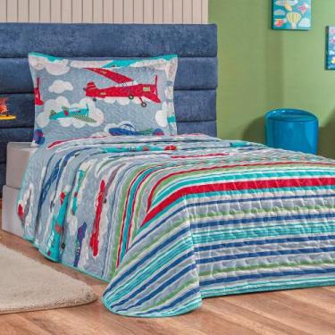 Imagem de Kit colcha kids bouti solteiro 2 peças estampas novas - morada dos enx