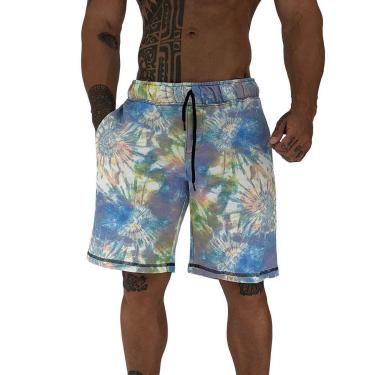 Imagem de Bermuda Masculina Moletom MXD Conceito Limitada Tie Dye Azul-Masculino