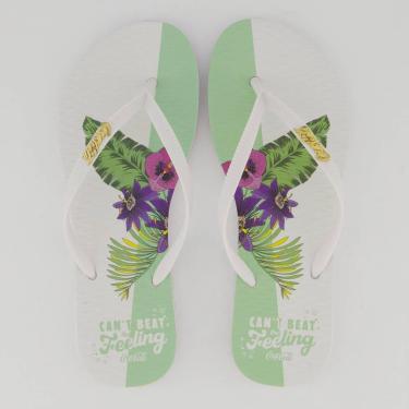 Imagem de Chinelo Coca Cola Florals Feminino Branco-Feminino