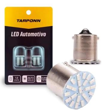 Imagem de Par de Lâmpadas LED 67 Ba15S-3014-22SMD Vermelha 1 Polo 12v Tarponn - 