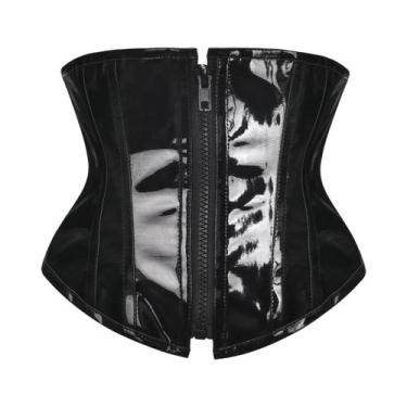 Imagem de Corset Feminino Brilhante De Couro PVC, Estilo Steampunk, Modelador De