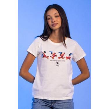Imagem de Camiseta Feminina Disney Mickey Fantasia Poses, GG, Off white, Feminin