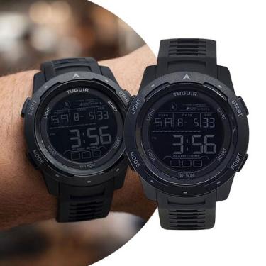 Imagem de Relógio Masculino de Pulso Preto Digital com Pulseira de Silicone à Pr