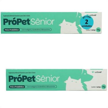 Imagem de Própet sênior 14g pré e probiótico para cães e gatos ucbvet kit com 2