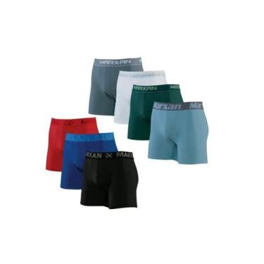Imagem de Kit 6 Cuecas Boxer Marxan Algodão Liso P M G GG, G, Variadas
