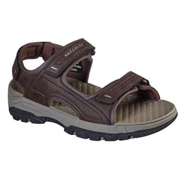 Imagem de Skechers Sandália masculina de bico aberto Tresmen-Garo, Marrom, 8 X-Wide