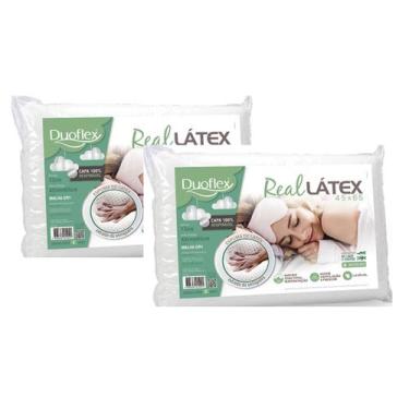 Imagem de Kit 2 Travesseiros Real Latex 45x65 Duoflex