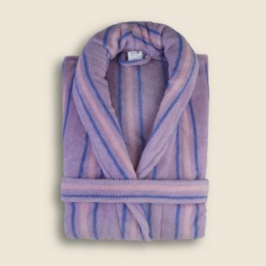 Imagem de Roupão Lines Microfibra Lilás P - A\CASA