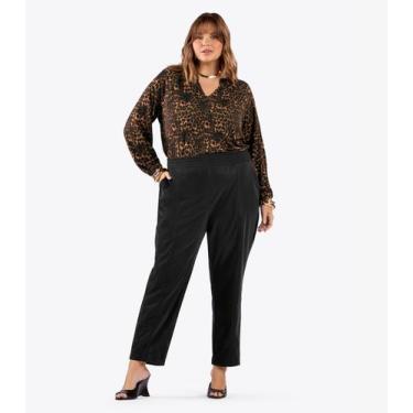 Imagem de Calça Feminina material sintético Plus Size Secret Glam Preto, Plus G3