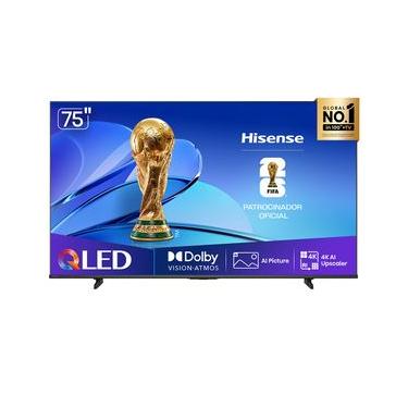 Imagem de Smart TV Hisense QLED 4K 75" Polegadas com Dolby Vision, Dolby Gaming, Alexa e Google - 75Q6QV