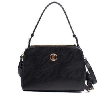 Imagem de Bolsa Feminina WJ Tiracolo Média Texturizada Preto-Feminino