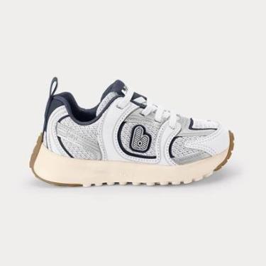 Imagem de Tênis Infantil Bibi Jogging Branco com Azul Marinho-Masculino