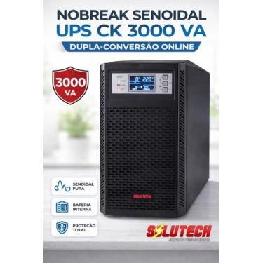 Imagem de Nobreak ck 3000 va dupla conversão senoidal online 220v - SOLUTECH NOB