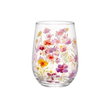 Imagem de Copo vidro dubai floral avulso 11x8cm 350 ml decormartin