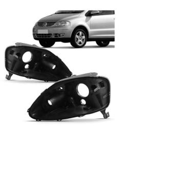 Imagem de Carcaça Farol Vw Fox Foco Simples 2004 2005 2006 2007 2008 2009 - Volk