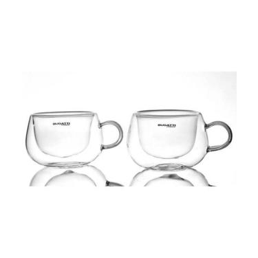 Imagem de Conjunto 2 Xícaras Chá com Alça Parede Dupla Bugatti 200ML - PRANA
