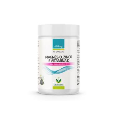 Imagem de Magnésio, Zinco e Vitamina C, 670mg 90 cápsulas - Vital Natus, Sem sab
