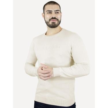 Imagem de Suéter Calvin Klein Jeans Masculino Crewneck Tricot Liso Areia-Masculino