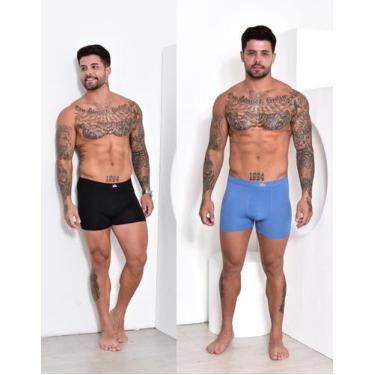 Imagem de Cueca boxer masculina fibra de bambu kit com 2 - D&A, Sortido, M