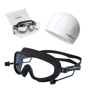 Imagem de Kit Natação Adulto Profissional Hero Band Óculos Anti-UV Silicone Touc