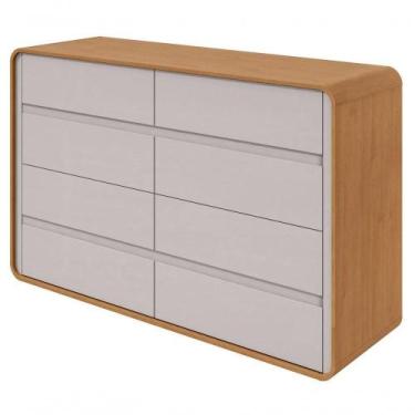Imagem de Comoda 8 Gavetas Loop - Lopas Amendoa Clean-off White - MÓVEIS LOPAS