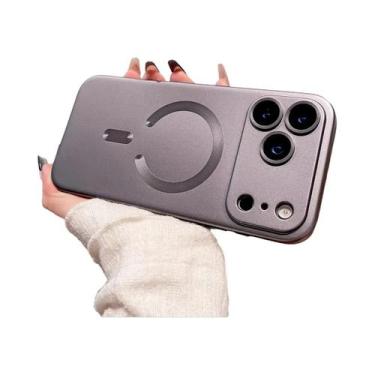 Imagem de Capa Magnética Metálica Magsafe Para iPhone 17 16 15 14 13 12 11 pro M