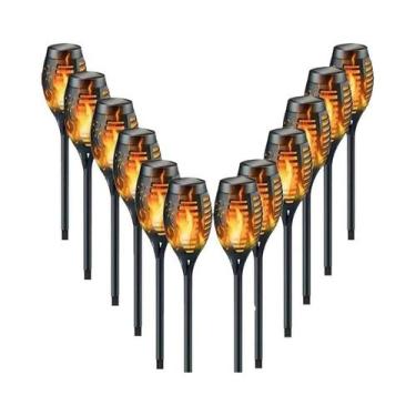 Imagem de Lanterna Solar À Prova d'Água Com Efeito De Chama 1-12 LEDs Para Decor