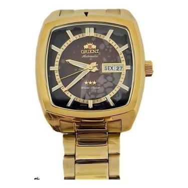 Imagem de Relogio orient automatico preto metal dourado f49gg031 p1kx, DOURADO