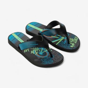 Imagem de Chinelo Ipanema Deck City Masculino Infantil, Preto, Azul, Verde, 27/2