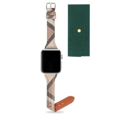 Imagem de Pulseira de relógio DUHXGSB Luxury Leather Classic Bege Xadrez Feminin