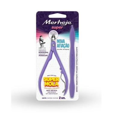 Imagem de Kit Alicate para Cutícula e Espátula  Merheje  Preciso e Confortável, 