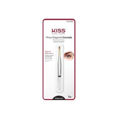 Imagem de Pinça Kiss Ny Ponta Diagonal Dourada