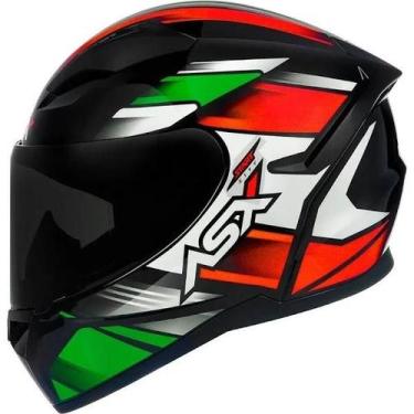 Imagem de Capacete Asx City Start Preto Brilhante Com Vermelho Verde Esportivo M