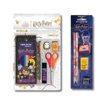 Imagem de COMP Kit Escolar Harry Potter: Kit Escolar com Lápis de Cor 12 Cores e