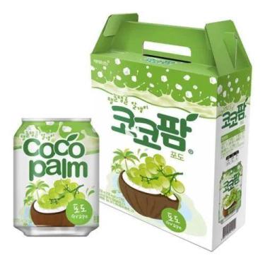 Imagem de Suco uva com pedaços coco bonbon haitai caixa 12 latas 238ml