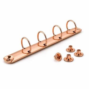 Imagem de Garra de Metal Rosé A5 com 4 Argolas Articuladas em D 25mm para Fichár