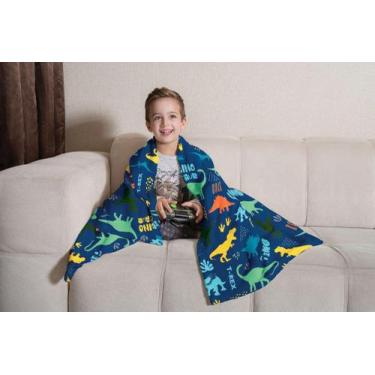 Imagem de Manta infantil em fleece estampa Jurássico macia e quentinha 1,25 x 1,