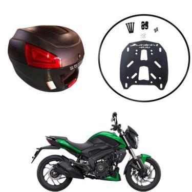 Imagem de Baú Moto Universal Awa 29 L + Suporte Sup Bajaj Dominar 400, Preto
