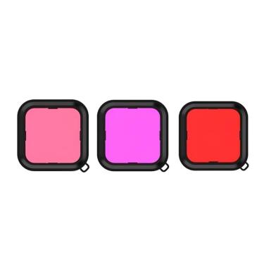 Imagem de Kit 3 Filtros de Mergulho Shoot para Caixa Estanque DJI Action 6 Vermelho Magenta e Rosa Snorkel