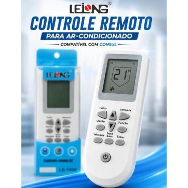 Imagem de Controle Remoto Lelong LE7438 Para ArCondicionado Consul Fácil Uso Sem