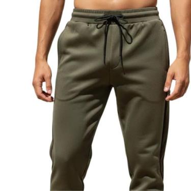 Imagem de Calça Helanca Masculina Gangster Modelo Esportivo Premium, G, Caqui