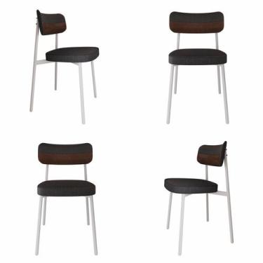 Imagem de Cadeira Alloa Fixa com 4 Pés 50 x 44,7 x 83,8 cm com 4 Unidade Preto/W