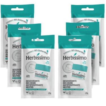 Imagem de Kit Herbíssimo Refil Neutro: 6 Desodorantes Cremes Antiperspirantes 45