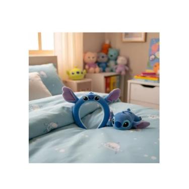 Imagem de Tiara Pelúcia Arco Orelha Stitch Cor Azul-claro