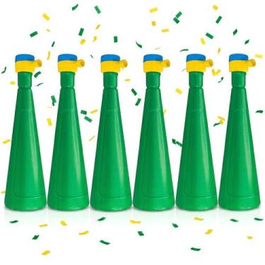 Imagem de Kit 6 Buzinas Vuvuzelas Cornetas Som Alto Para Torcida Do Brasil Copa 