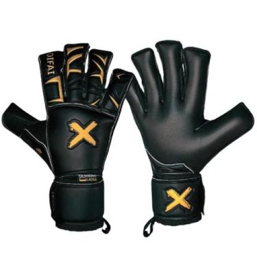 Imagem de Luva Goleiro Profissional Difai Wall X, Preto, Dourado, 11