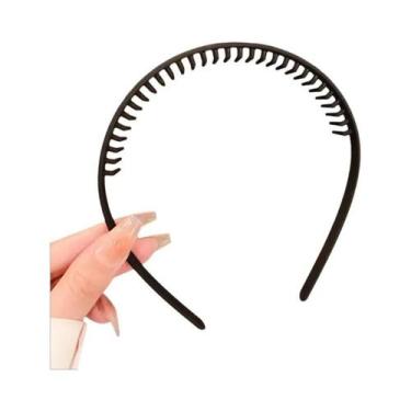 Imagem de Pente De Cabelo Feminino Marrom De Resina Com Dentes Ondulados E Desig